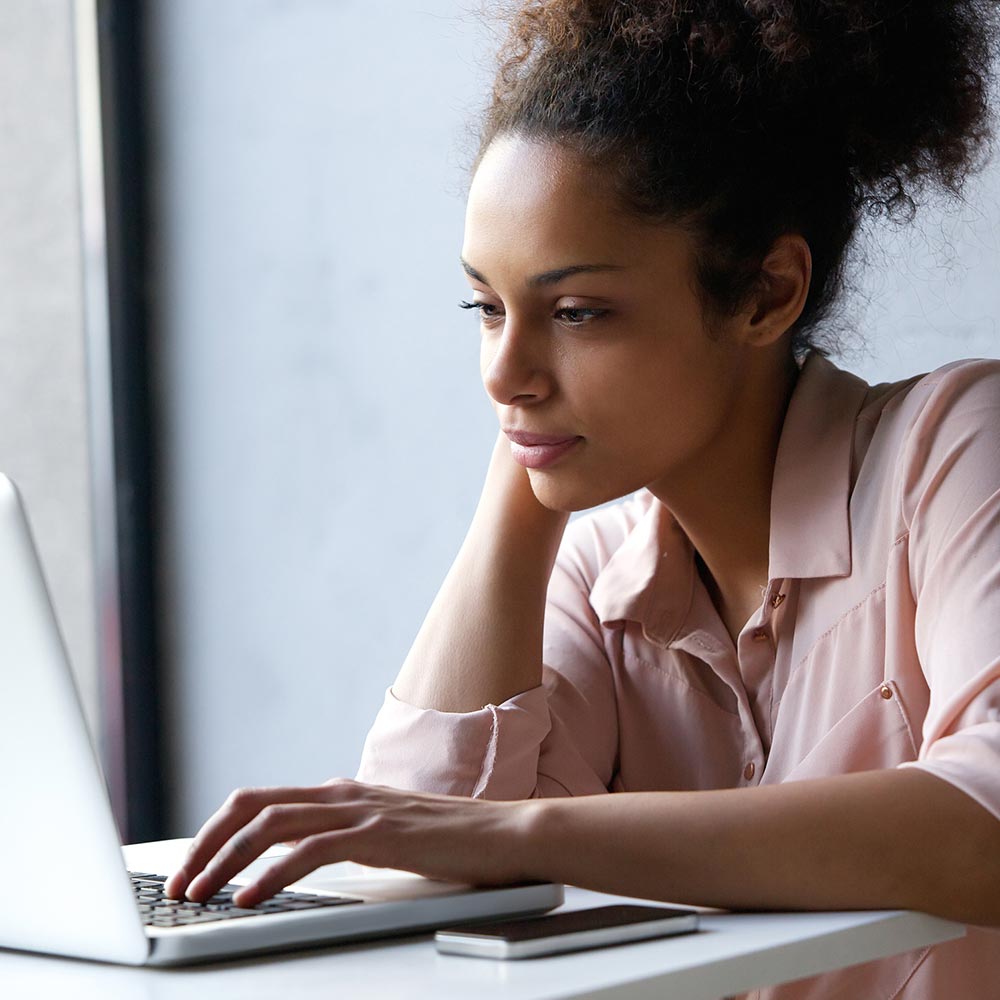 Woman at a laptop